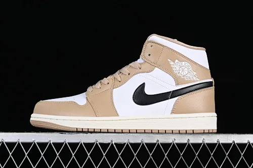 All categories Air Jordan Jordan series basketball shoes Air Jordan 1 Mid Air Jordan 1 Mid AJ1 Joe 1 light tan toe Chinese culture casual sneakers BQ6472-103